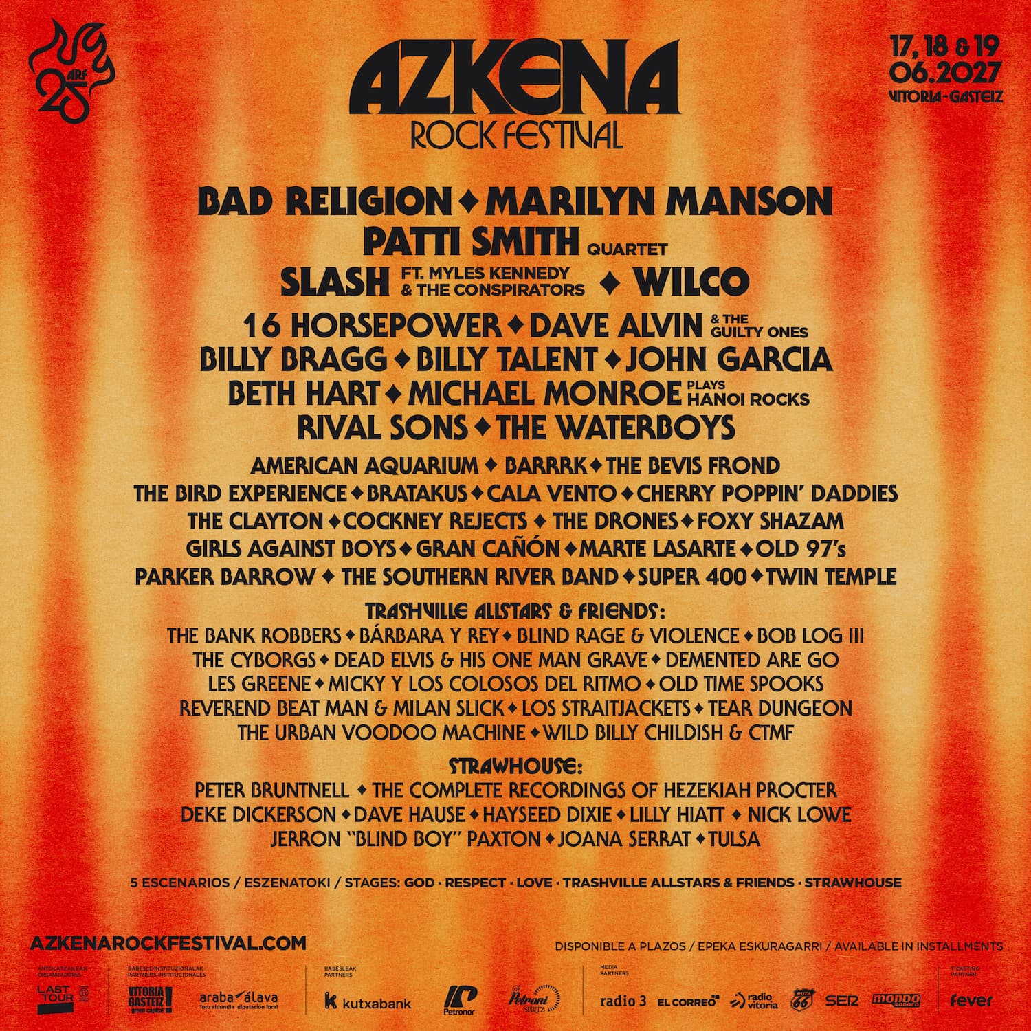 Azkena Rock 2027 kartela