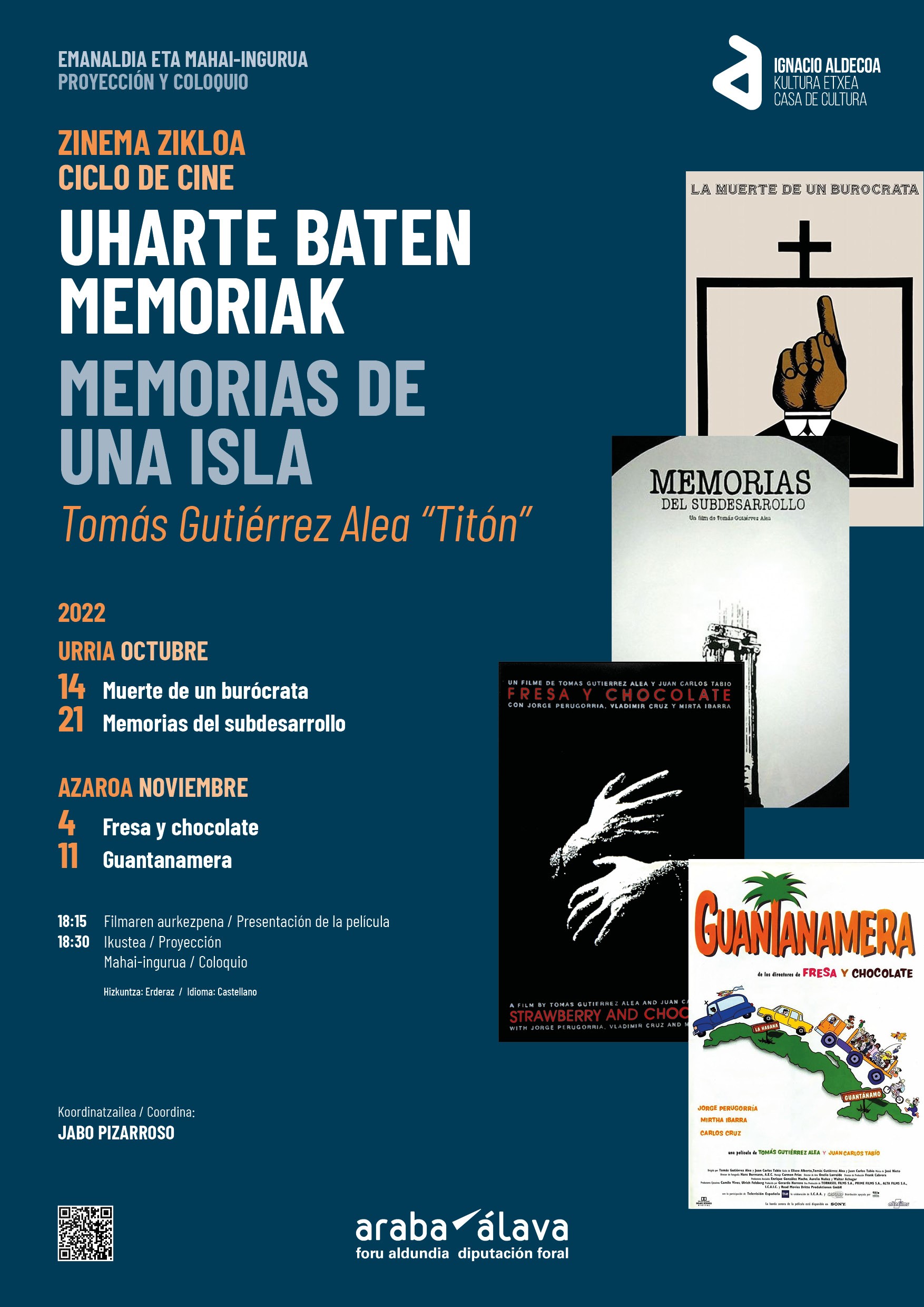 Kultur Etxeak “Uharte baten memoriak. Tomás Gutiérrez Alea” zinema zikloa antolatu du